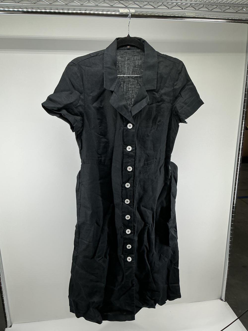 100% European Linen Button Front Dress